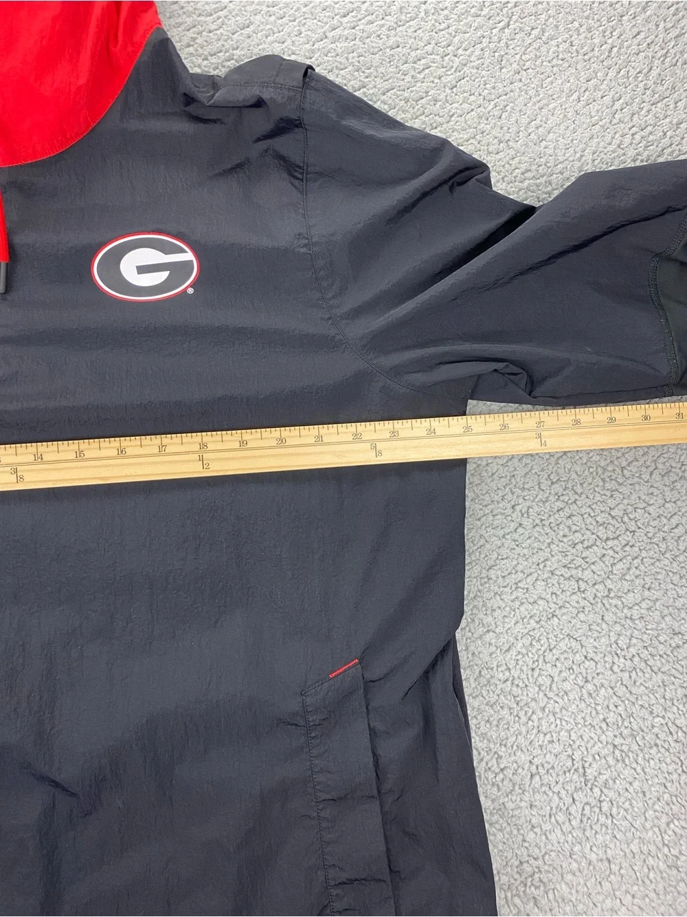 Nike Hooded Windbreaker Jacket Men S Georgia Bulldogs On Field 1/4 Zip   Size XL